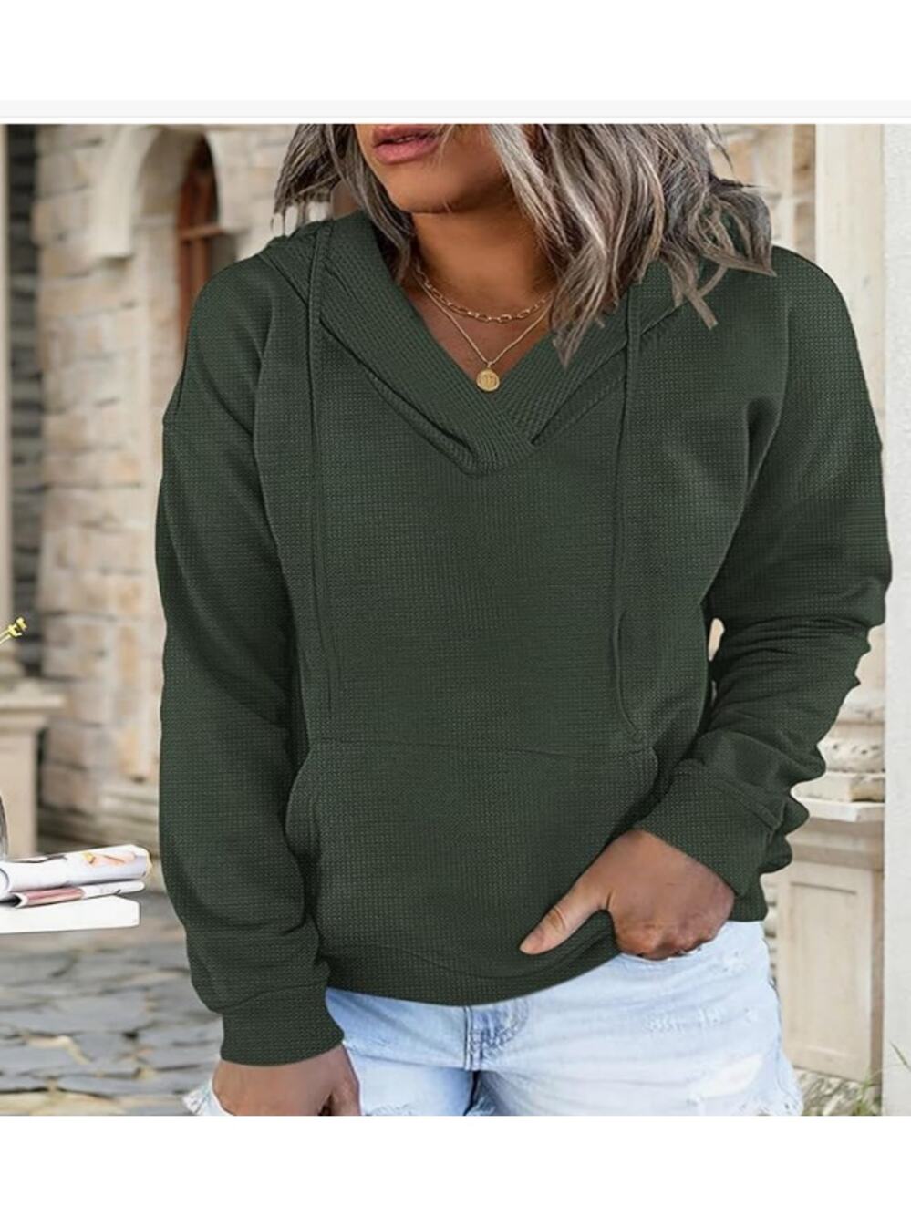 Women's Sweater Forest Green SIZE L Polyester/Spandex